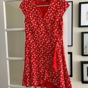 Jcrew Mercantile faux wrap red mini, 10